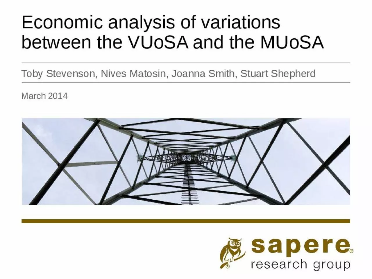 PPT-Economic analysis of variations between the VUoSA and the MUoSA