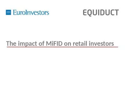 The impact of MiFID on retail investors