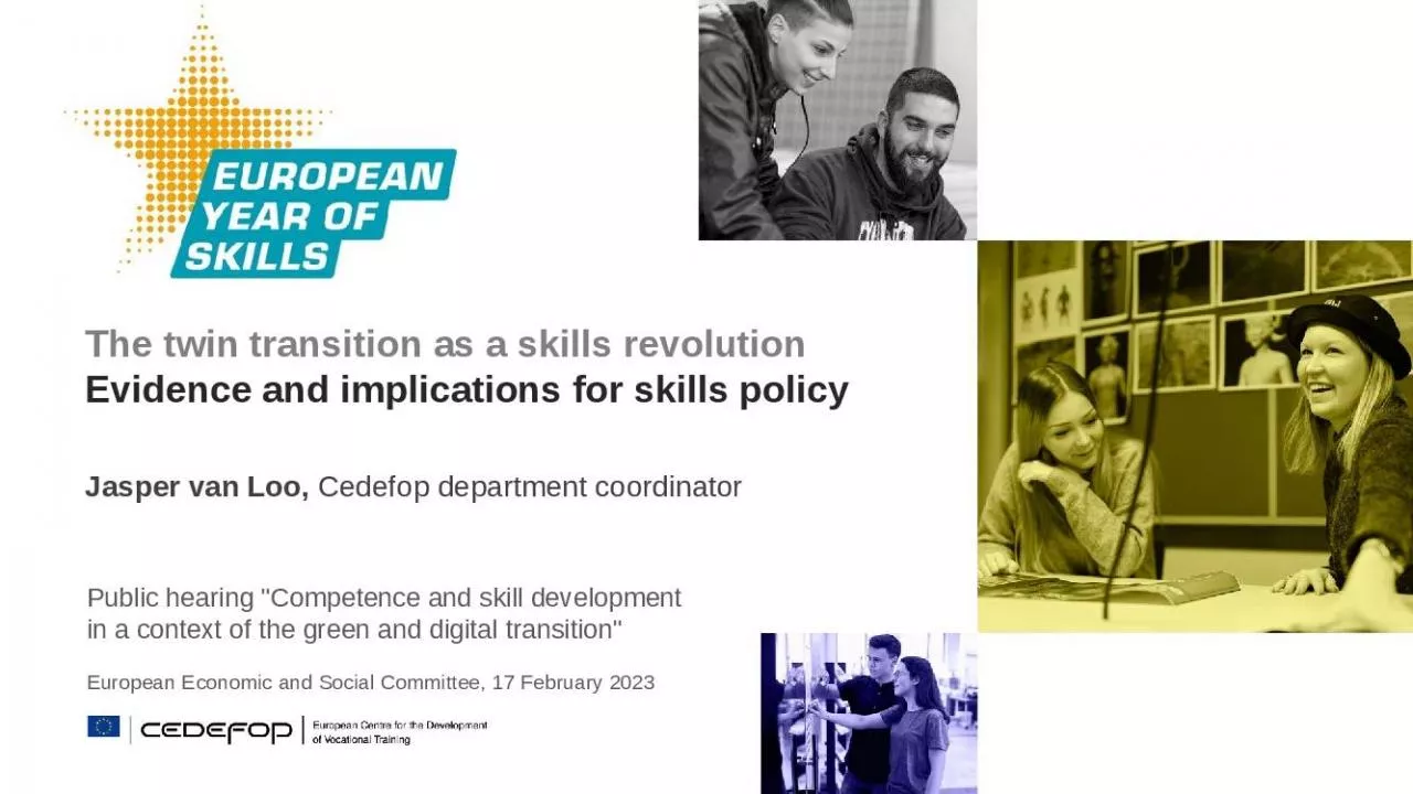 PPT-The twin transition as a skills revolution Evidence and implications for skills policy