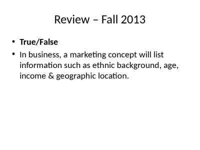 Review   Fall 2013