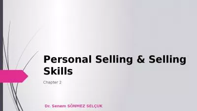 Personal Selling & Selling Skills