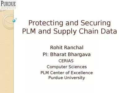 Protecting and Securing PLM and Supply Chain Data