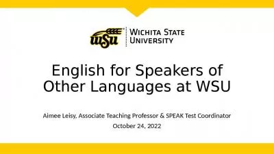 English for Speakers of Other Languages at WSU