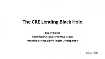 The CRE Lending Black Hole