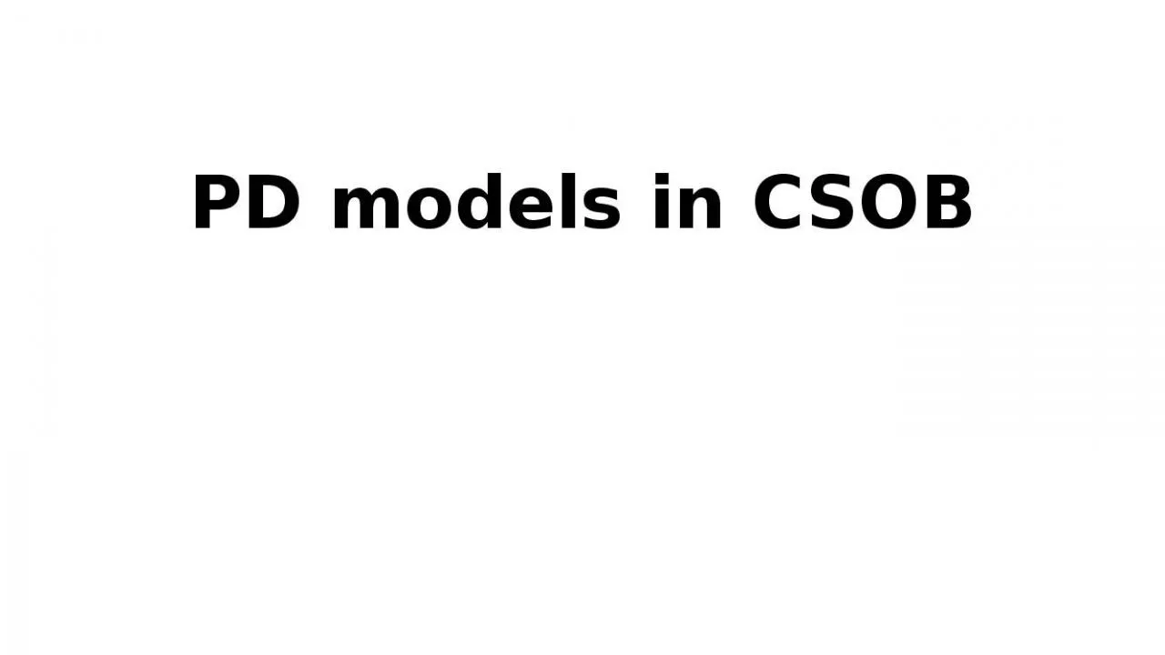 PPT-PD models in CSOB