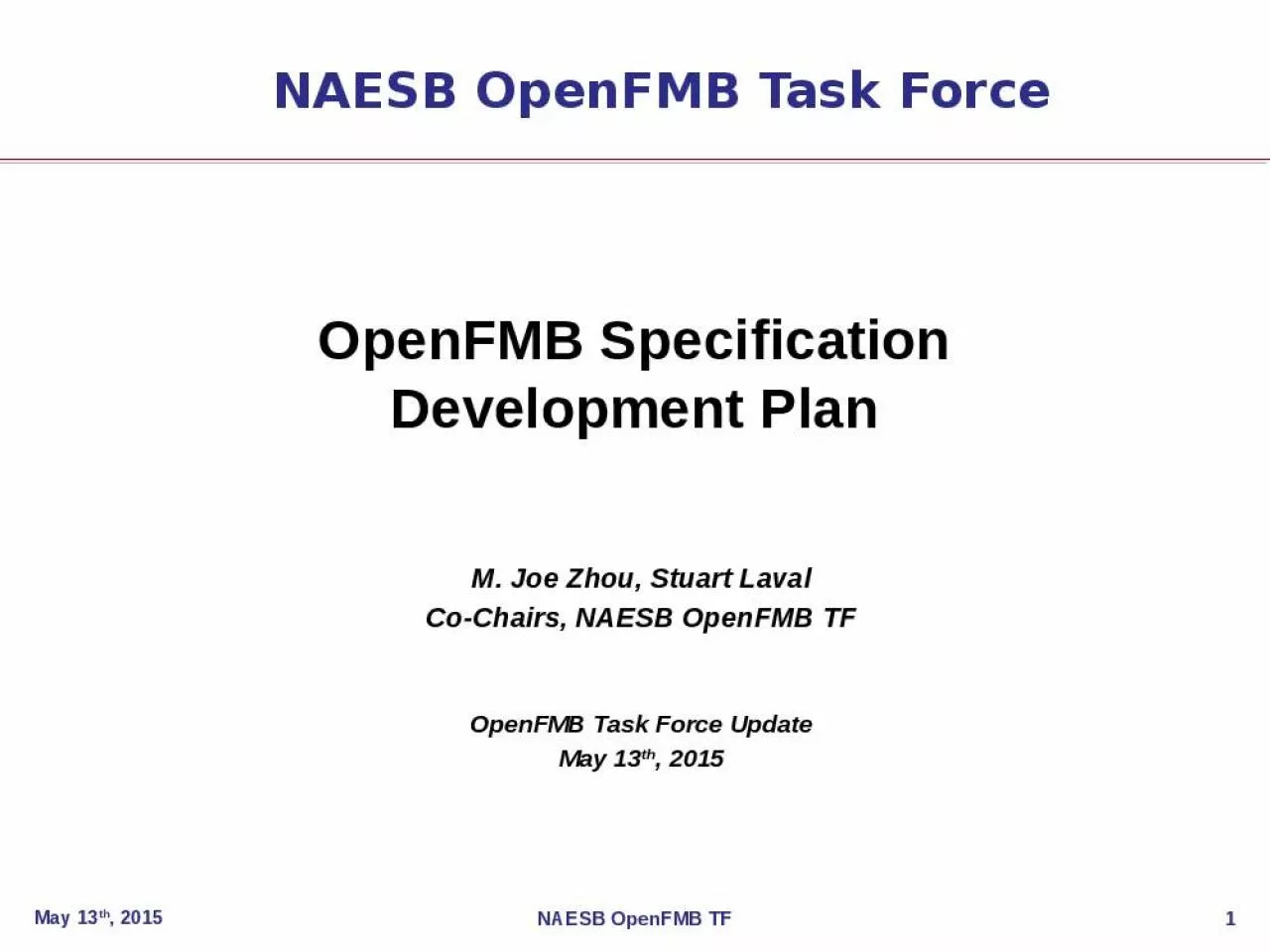 PPT-OpenFMB Specification Development Plan