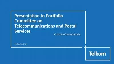 Presentation to Portfolio Committee on Telecommunications and Postal Services