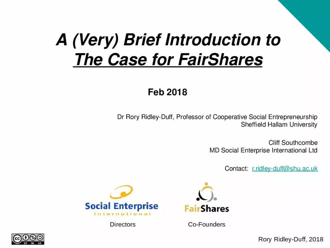 PPT-A (Very) Brief Introduction to The Case for FairShares Feb 2018