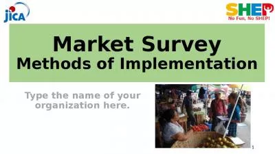 Market Survey Methods of Implementation