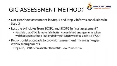 GIC ASSESSMENT METHODOLOGY