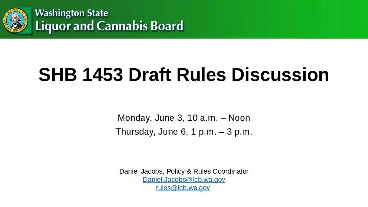 PPT-SHB 1453 Draft Rules Discussion