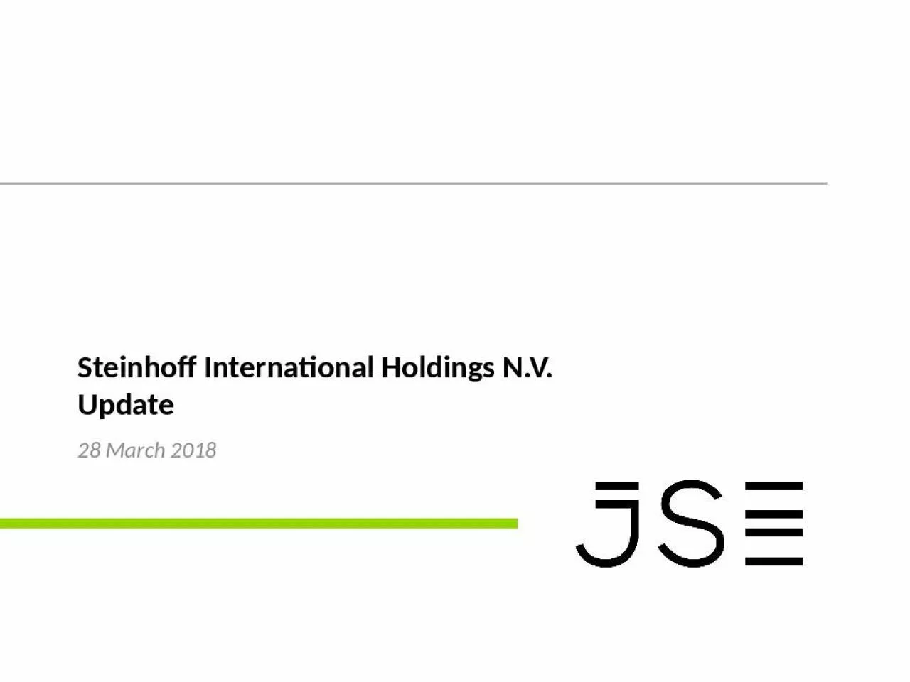 PPT-Steinhoff International Holdings N.V. Update