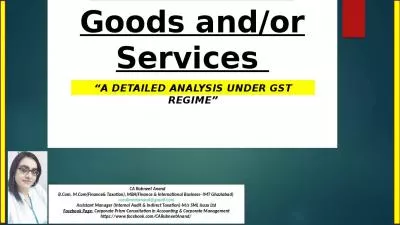 Valuation of Goods and/or Services