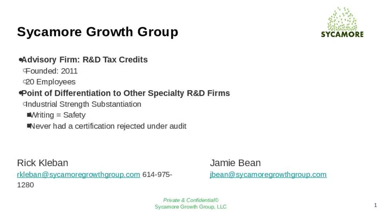 PPT-Sycamore Growth Group