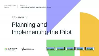 Planning and Implementing the Pilot