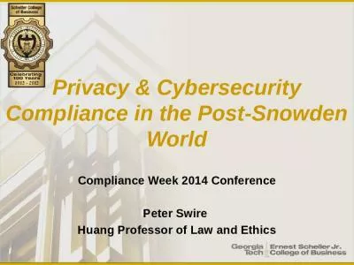 Privacy & Cybersecurity Compliance in the Post-Snowden World