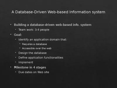 A Database-Driven Web-based Information system