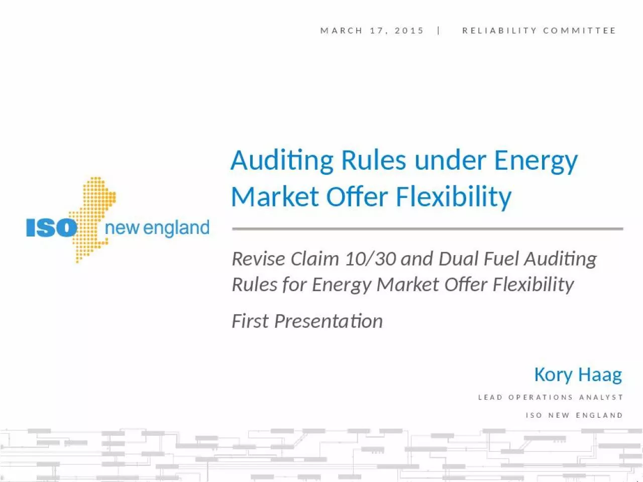 PPT-Claim 10/30 Auditing Changes