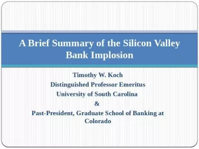 A Brief Summary of the Silicon Valley Bank Implosion