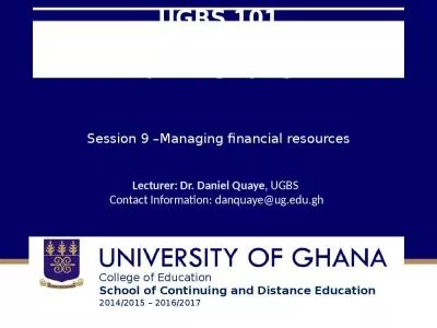 UGBS 101 Introduction to Business Administration