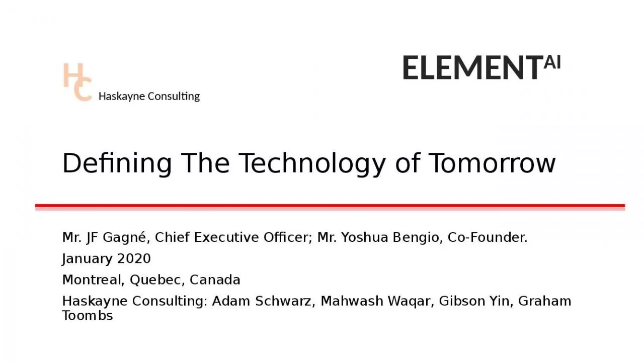 PPT-Defining The Technology of Tomorrow