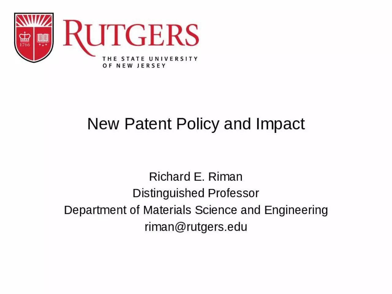 PPT-New Patent Policy and Impact