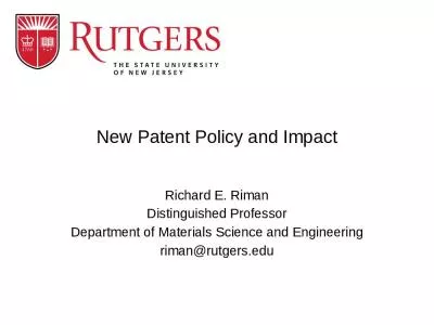 New Patent Policy and Impact