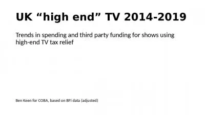 UK  high end  TV 2014-2019