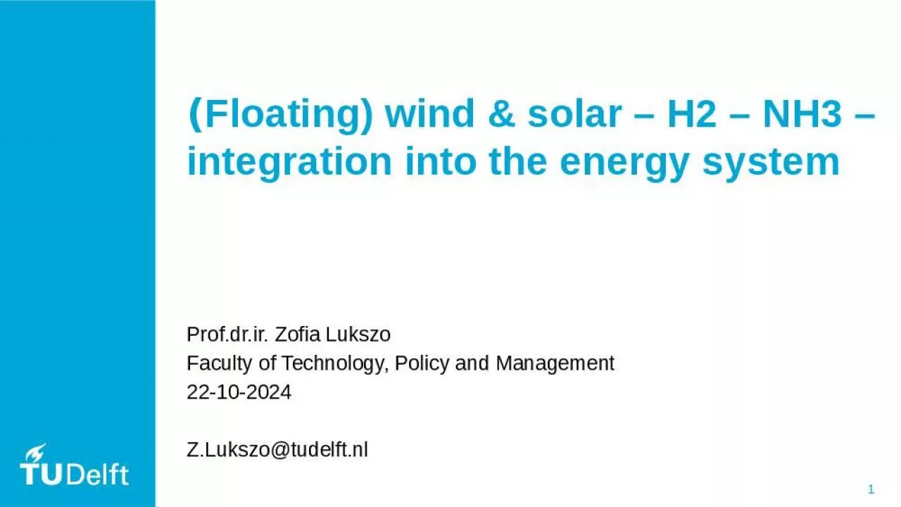 PPT-(Floating) wind & solar H2 NH3 integration into the energy system