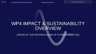 WP4 Impact & Sustainability Overview