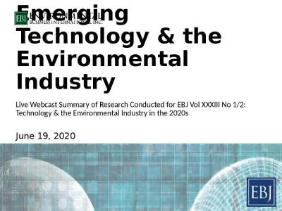 Emerging Technology & the Environmental Industry