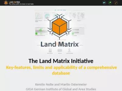 The Land Matrix Initiative  Key-features, limits and applicability of a comprehensive