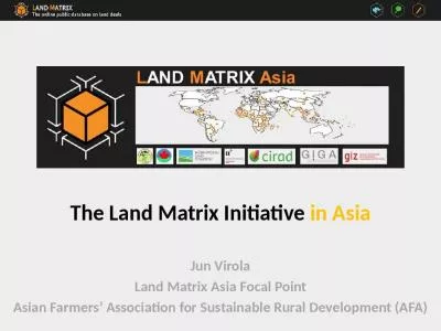 The Land Matrix Initiative in Asia