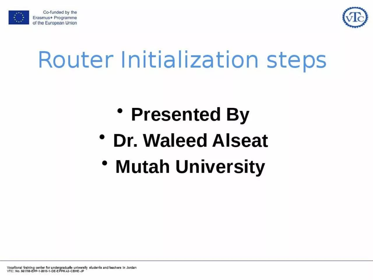 PPT-Router Initialization steps