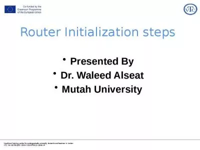 Router Initialization steps