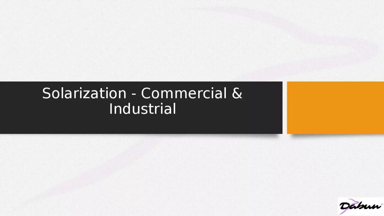 PPT-Solarization - Commercial & Industrial