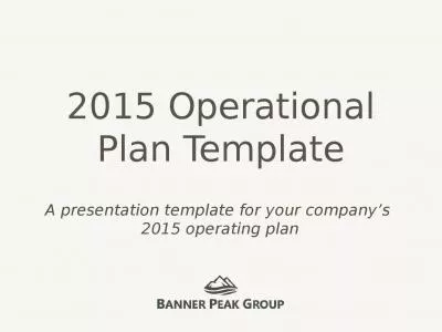 2015 Operational Plan Template