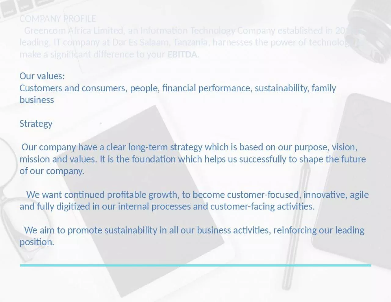 PPT-COMPANY PROFILE Greencom Africa Limited, an Information Technology Company established