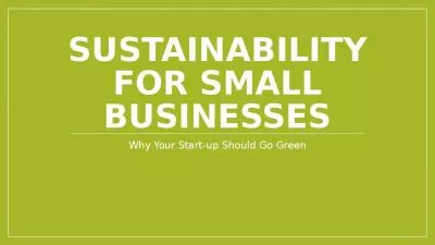 Sustainability for Small Businesses