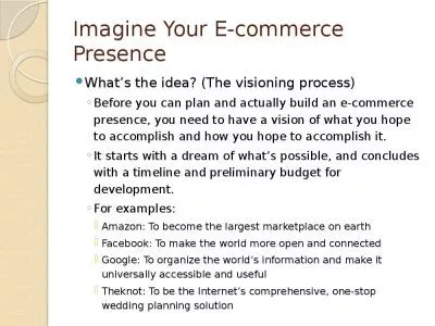 Imagine Your E-commerce Presence