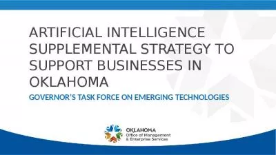 ARTIFICIAL INTELLIGENCE SUPPLEMENTAL STRATEGY TO SUPPORT BUSINESSES IN OKLAHOMA