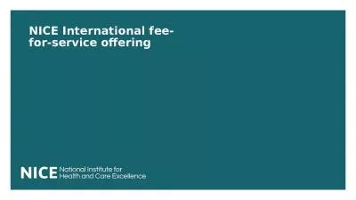 NICE International fee-for-service offering