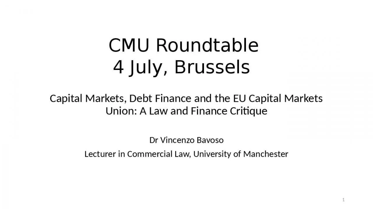 PPT-CMU Roundtable 4 July, Brussels