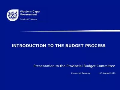 Introduction to the Budget Process