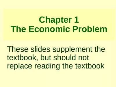 Chapter 1 The Economic Problem