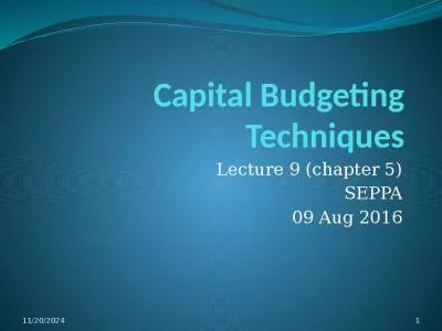 Capital Budgeting Techniques