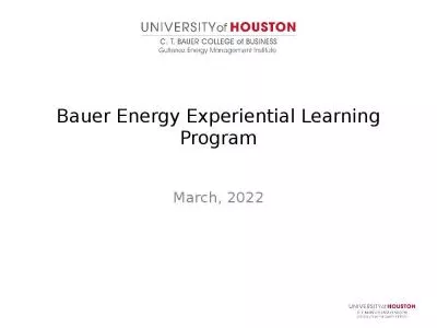 Bauer Energy Experiential Learning Program