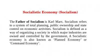 Socialistic Economy (Socialism)