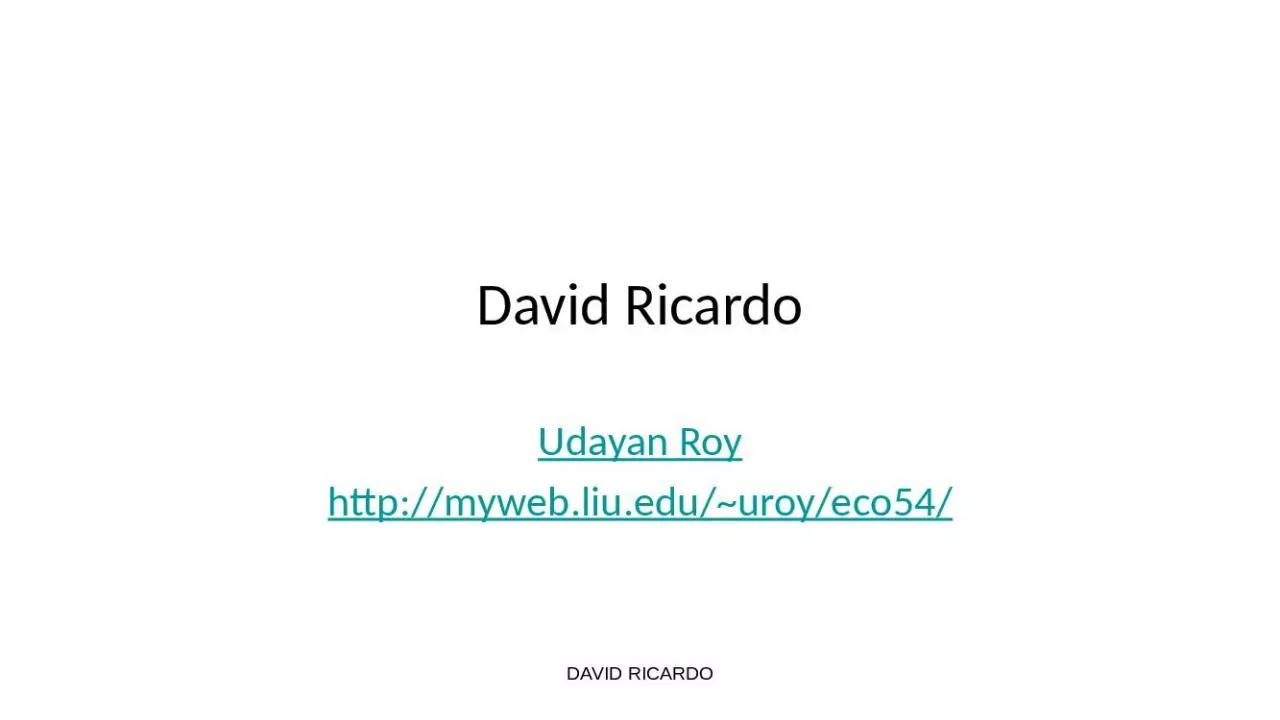 PPT-David Ricardo