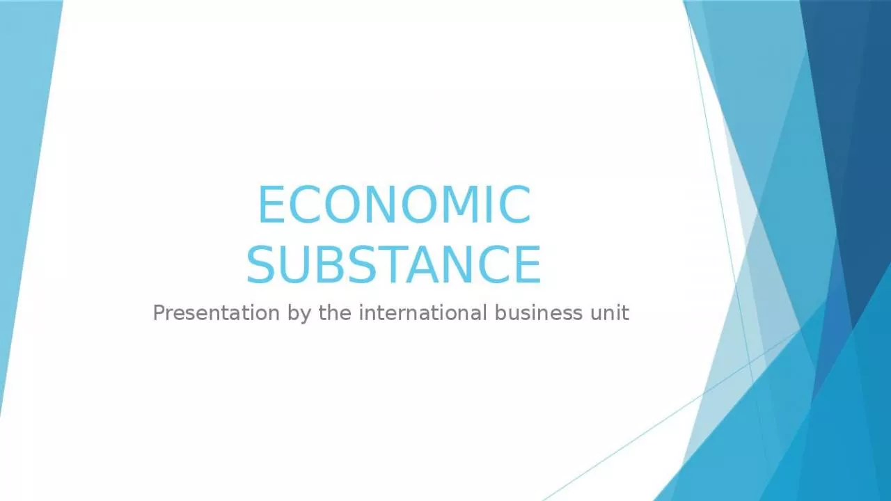 PPT-ECONOMIC SUBSTANCE